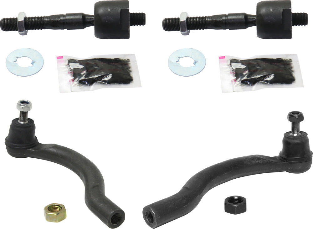 Front, Driver and Passenger Side, Inner and Outer Tie Rod Ends