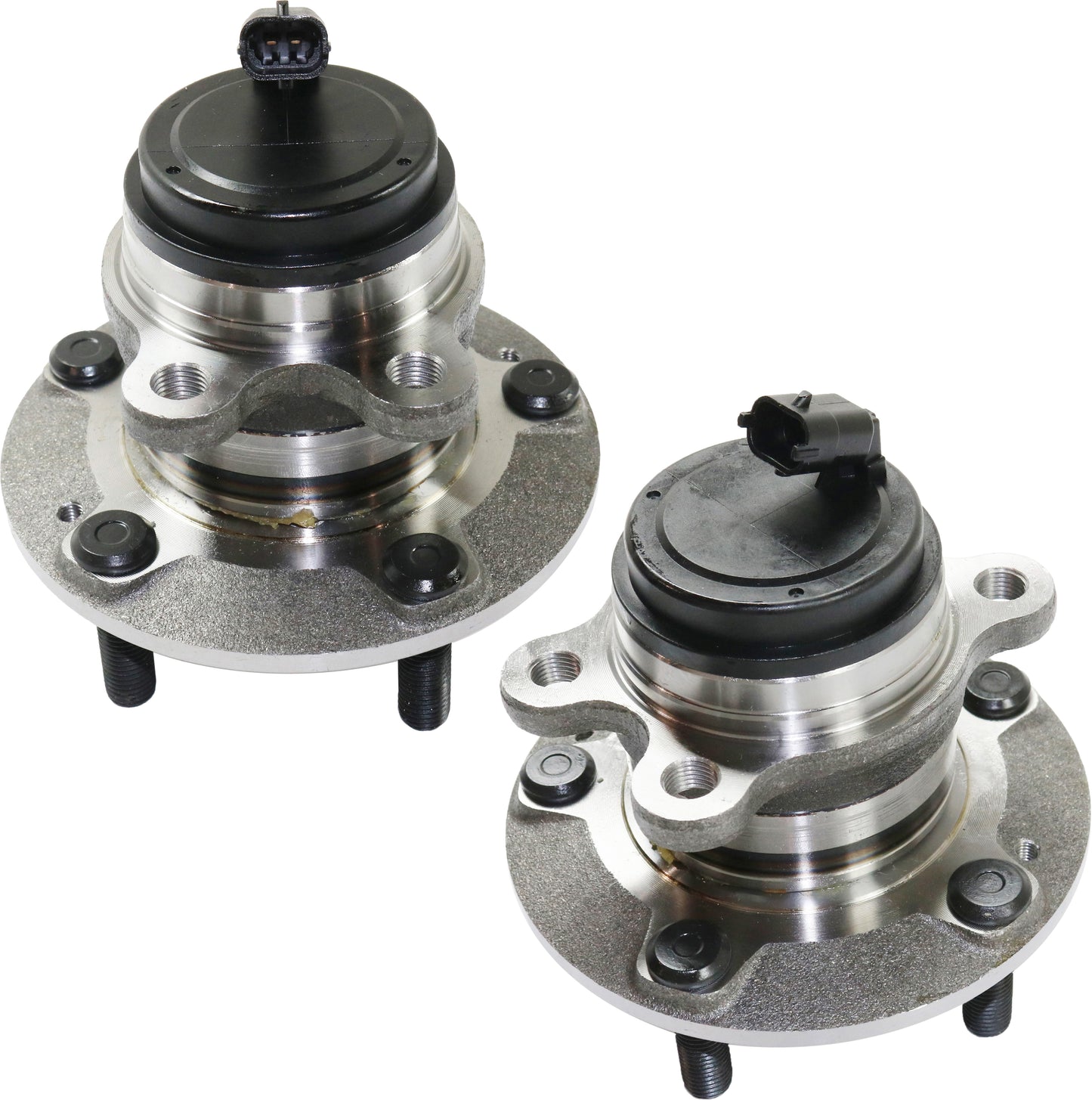 Front, Driver and Passenger Side Wheel Hub, 5 Lugs, With Bearing, With Sensor