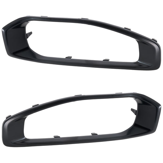 Front, Driver and Passenger Side Bumper Trims, Black, For Models with Molded Type Bumper