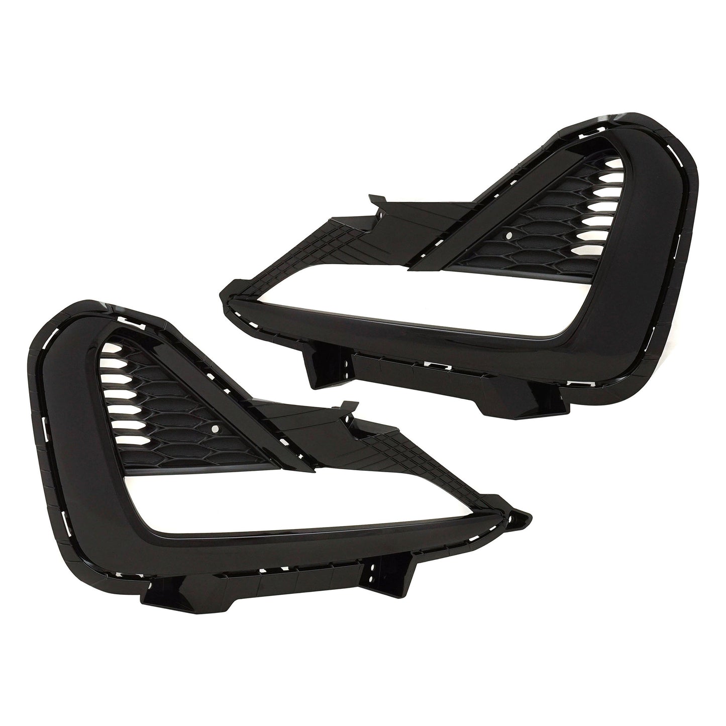 Front, Driver and Passenger Side Fog Light Trims, Textured Black