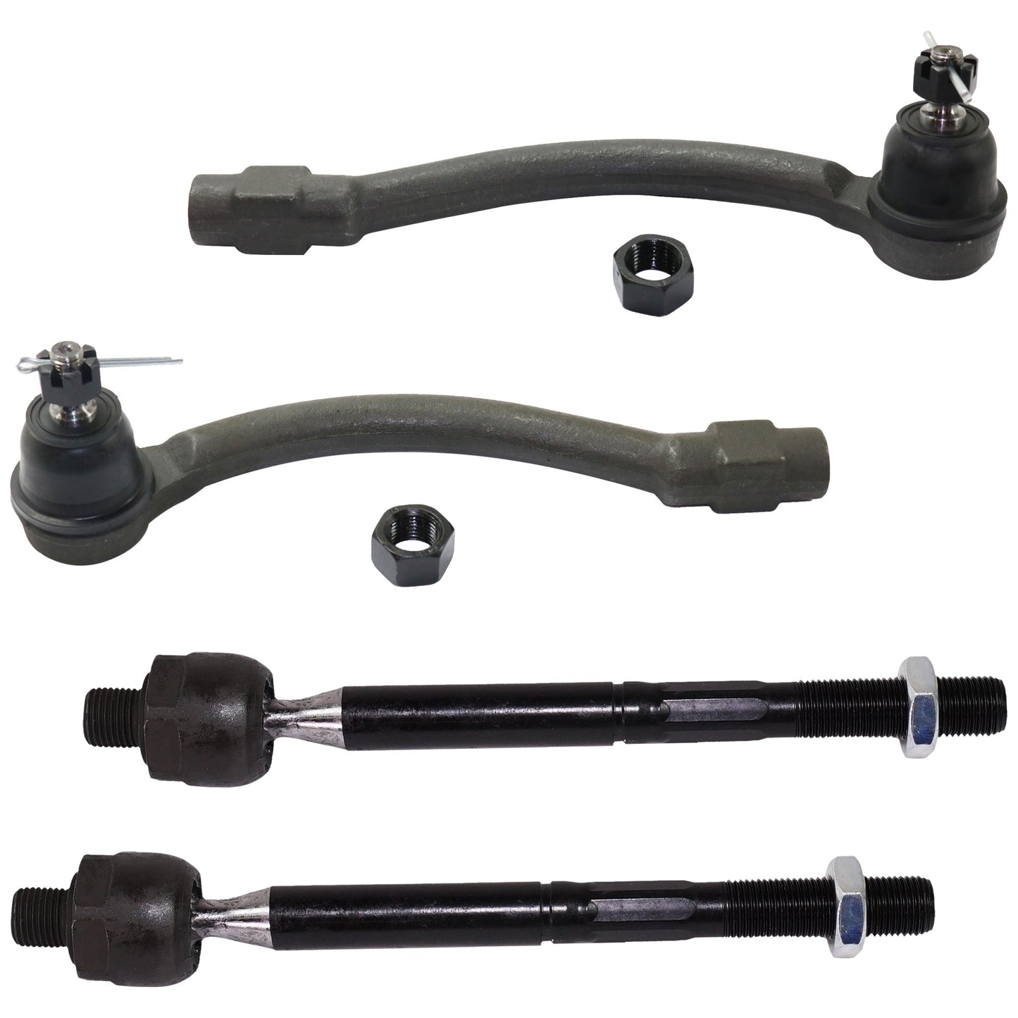 Front, Driver and Passenger Side, Inner and Outer Tie Rod End