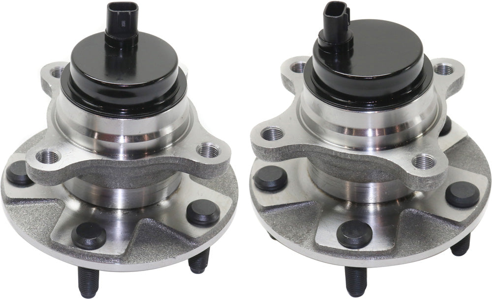 Front, Driver and Passenger Side Wheel Hub, 5 Lugs, With Bearing, With Sensor