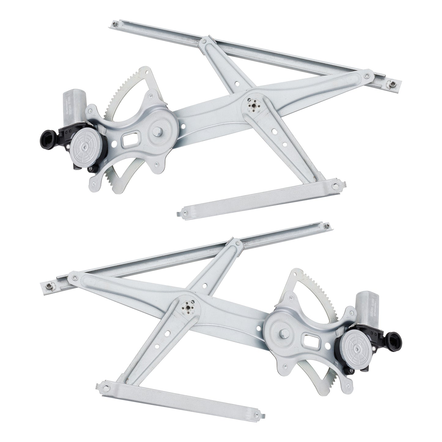 Front, Driver and Passenger Side Power Window Regulators, with Motor, 6 Pins, 6-Prong Connector