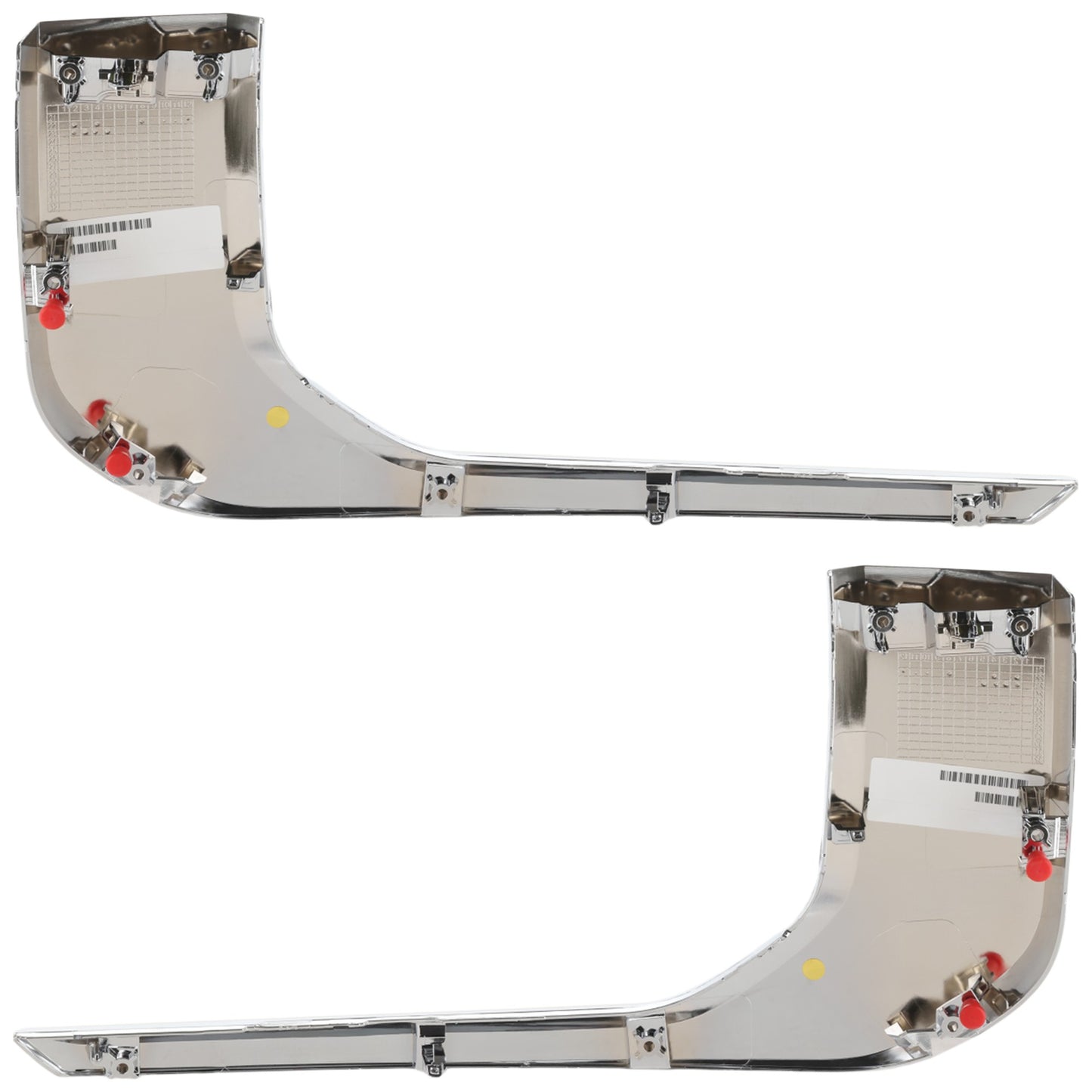 Front, Driver and Passenger Side, Lower Bumper Trims, Chrome