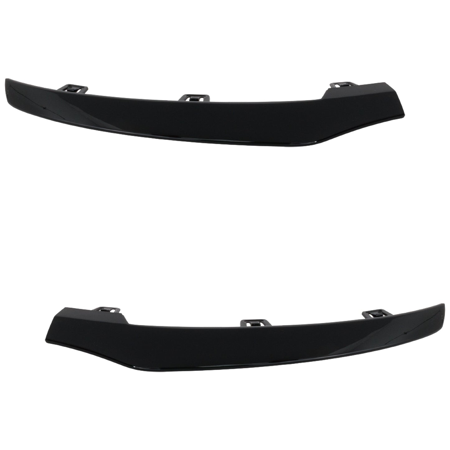 Front, Driver and Passenger Side, Outer Bumper Trim, Black