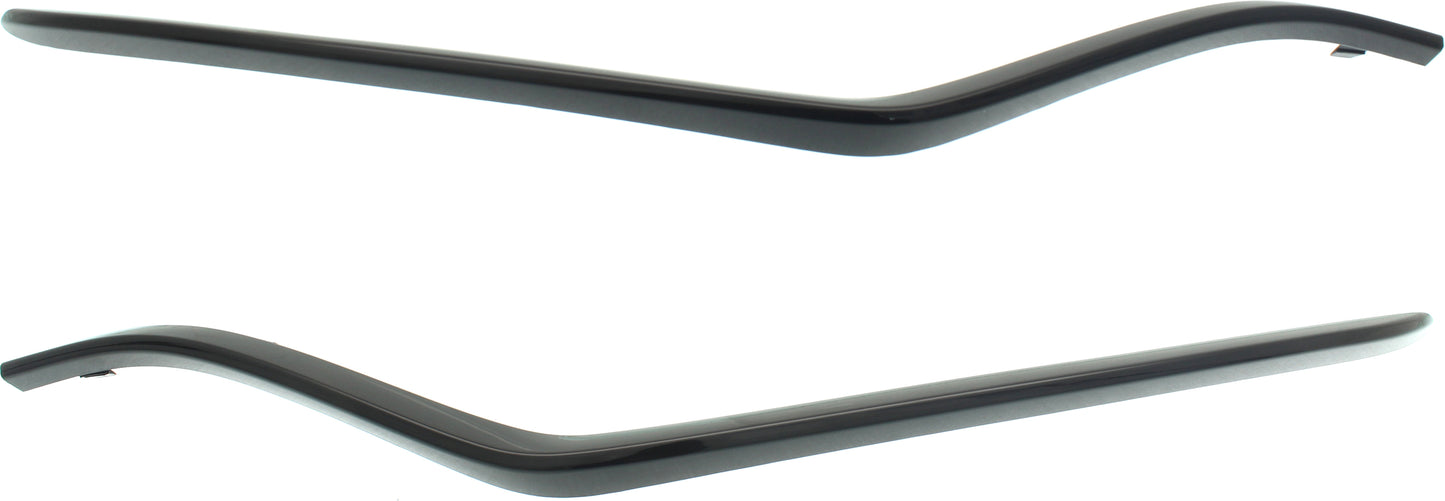 Front, Driver and Passenger Side, Outer Bumper Trims, Black