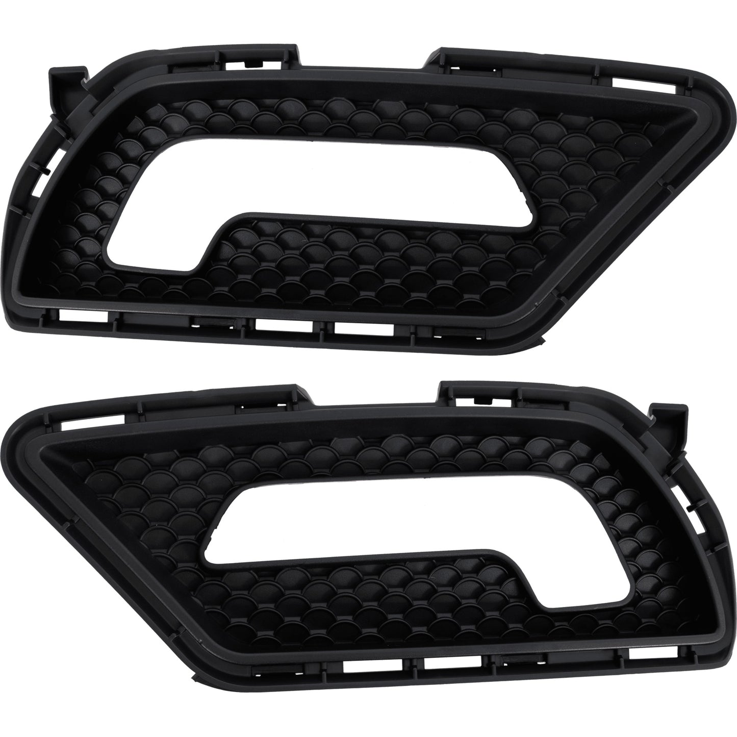Front, Driver and Passenger Side Fog Light Trim, Textured Black