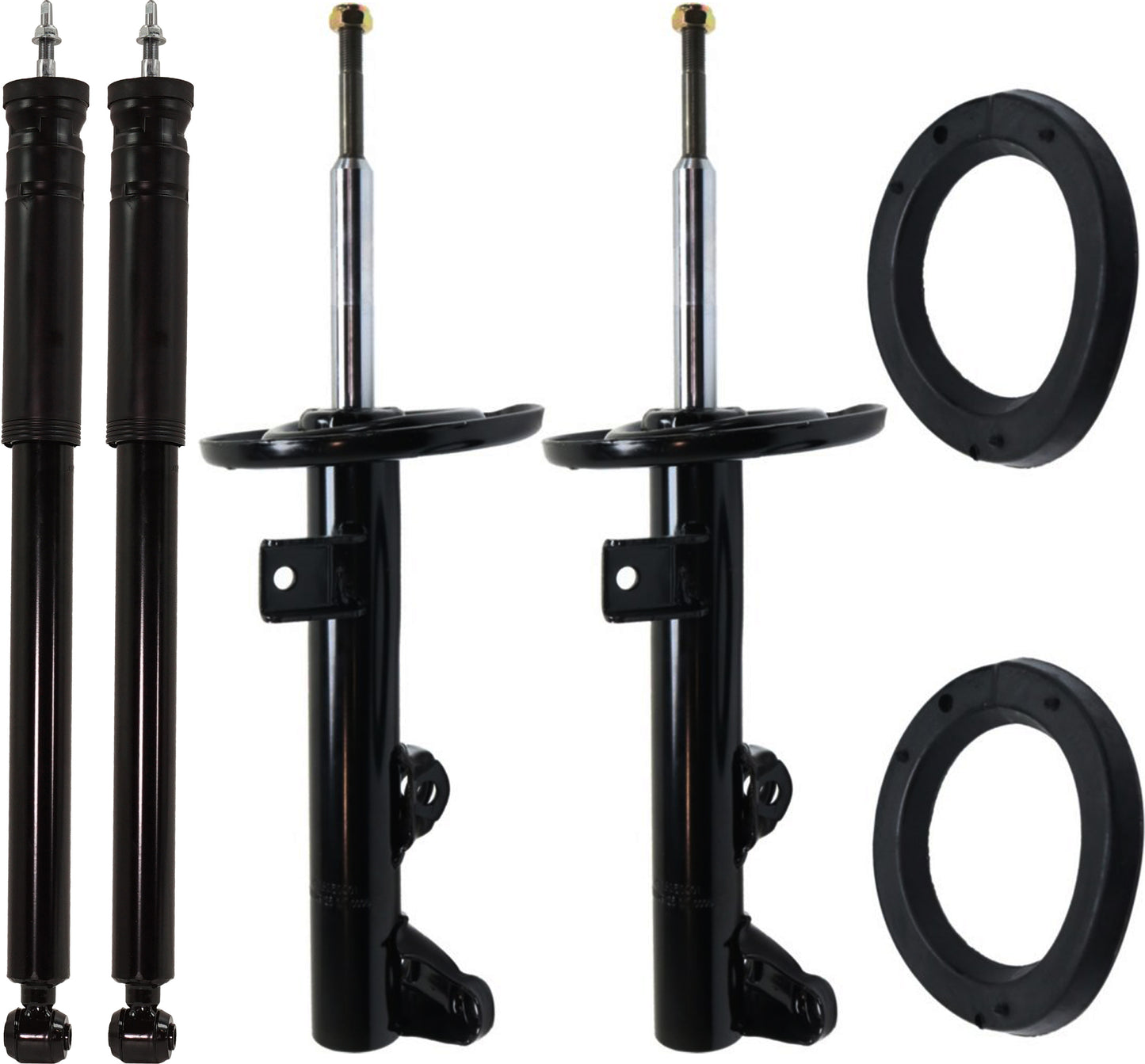 Front and Rear, Driver and Passenger Side Shock and Fully Loaded Strut
