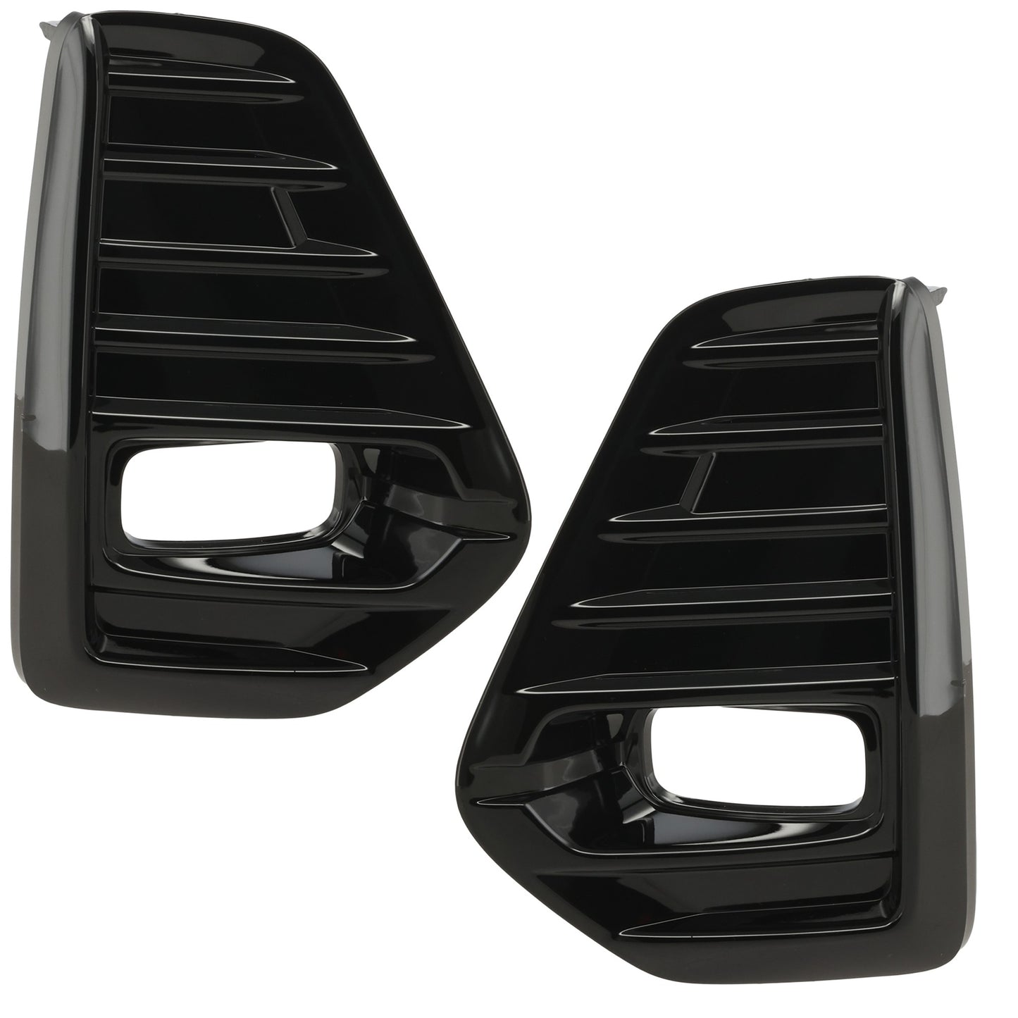 Front, Driver and Passenger Side Fog Light Trims, Black