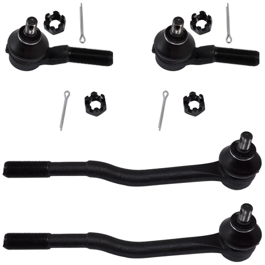 Передняя часть, сторона водителя и пассажира, внутренний и внешний наконечник рулевой тяги, задний привод