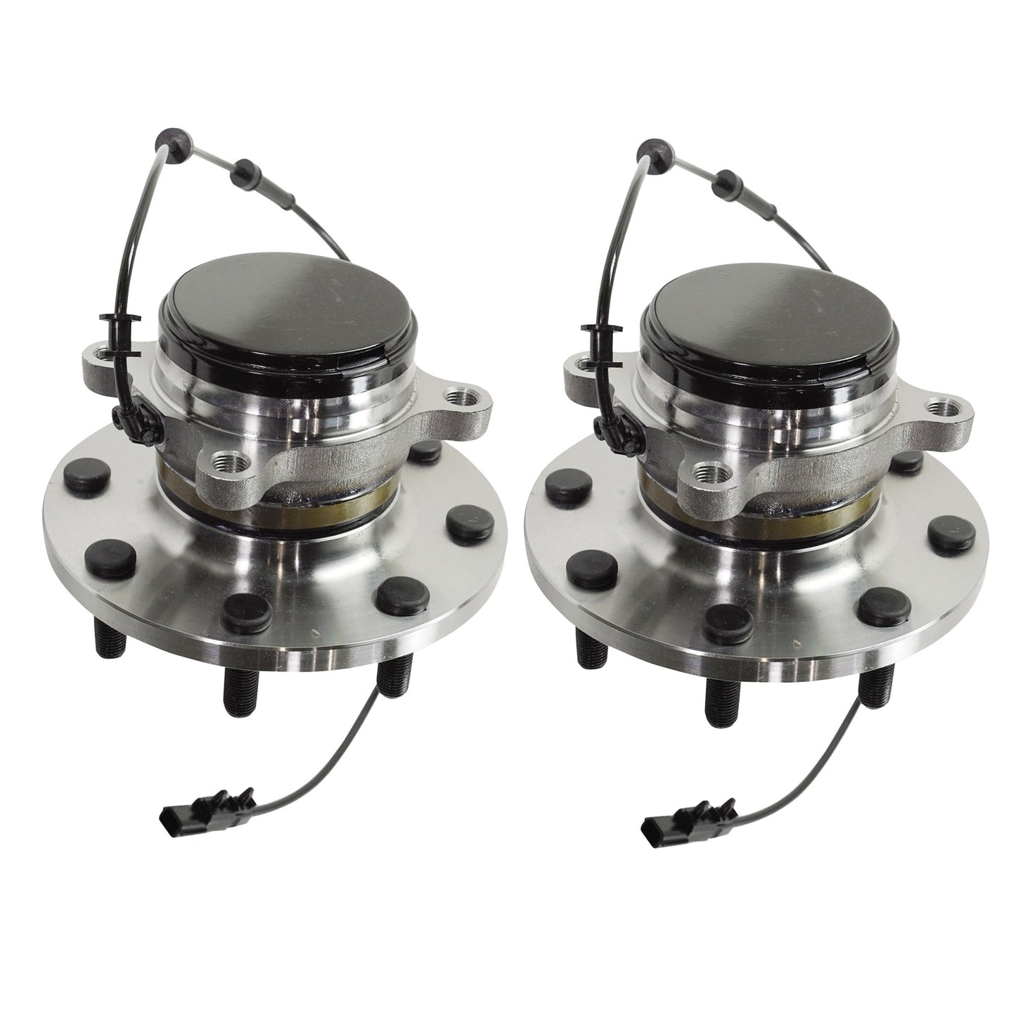Front, Driver and Passenger Side Wheel Hub, 8 Lugs, With Bearing
