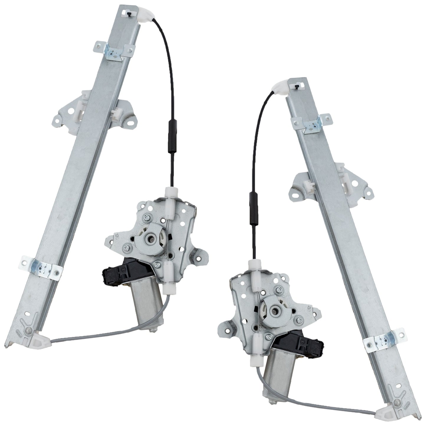 Front, Driver and Passenger Side Power Window Regulator, With Motor