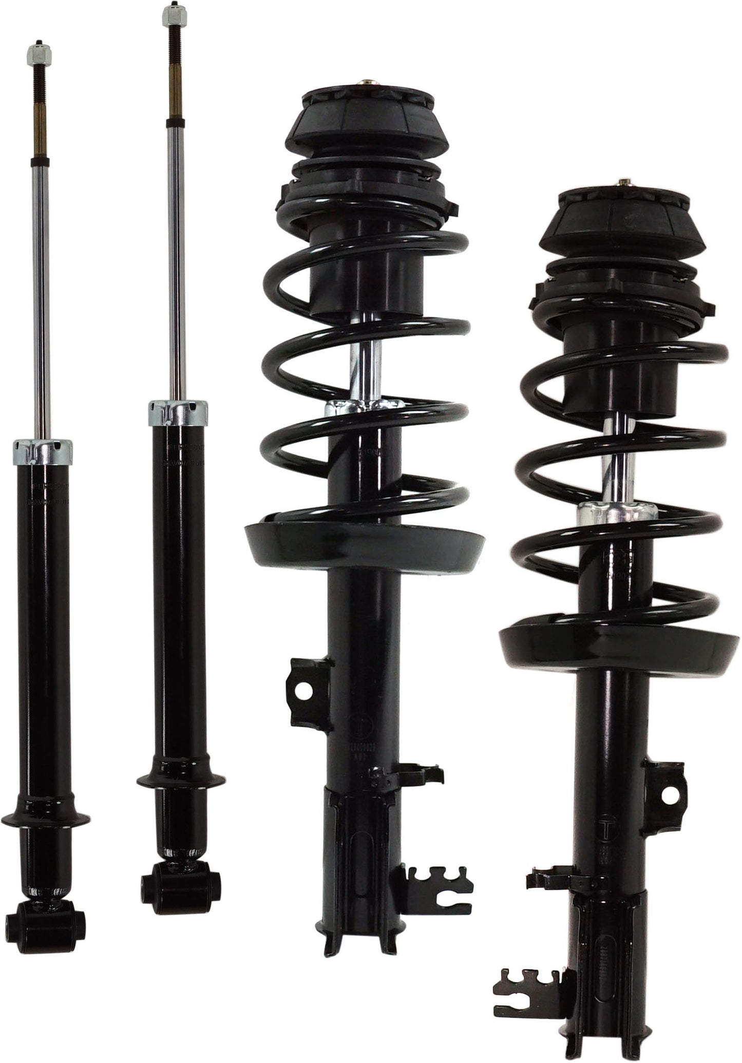 Front and Rear, Driver and Passenger Side Shock and Fully Loaded Strut, FWD