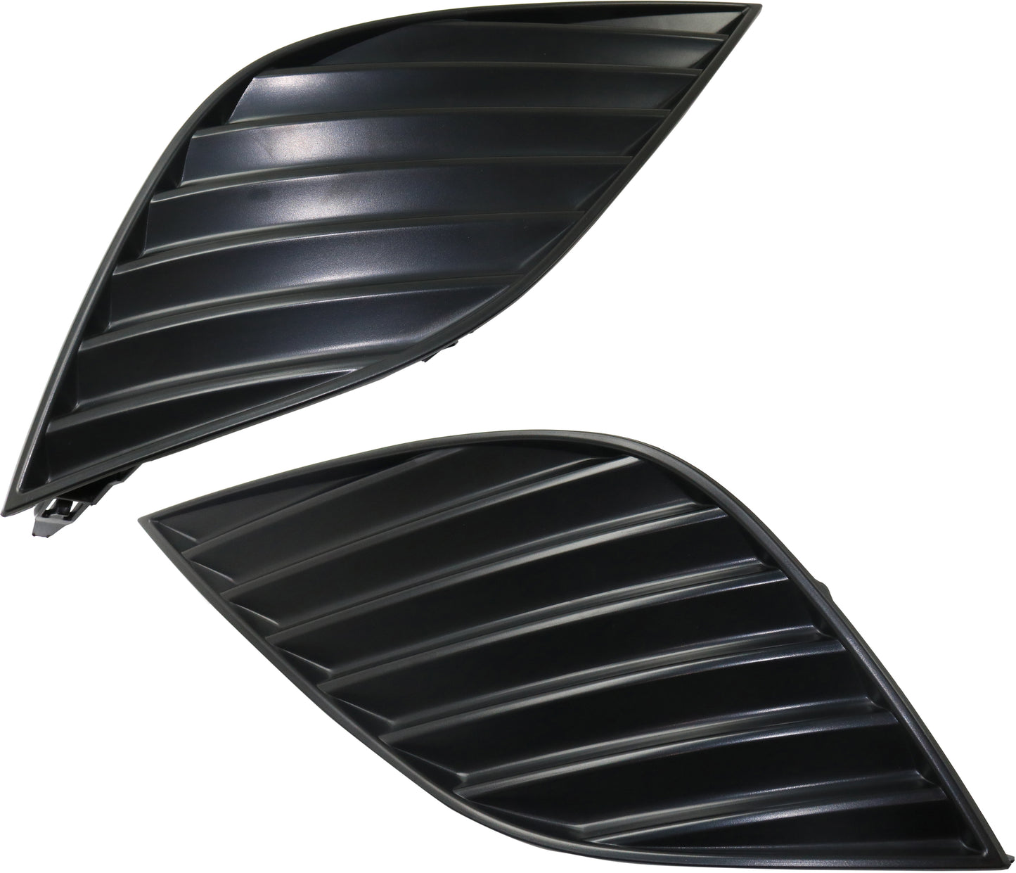 Front, Driver and Passenger Side, Outer Bumper Grilles, Textured Black