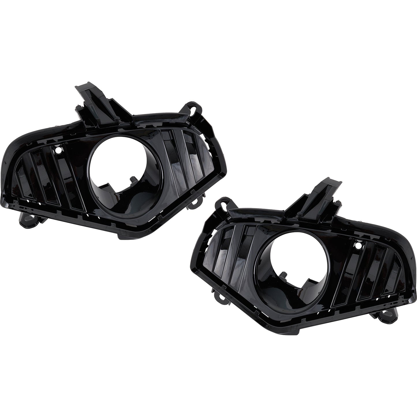 Front, Driver and Passenger Side Fog Light Trims, Black