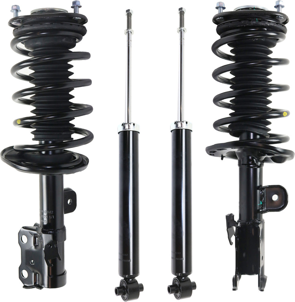 Front and Rear, Driver and Passenger Side Shock and Fully Loaded Strut, FWD