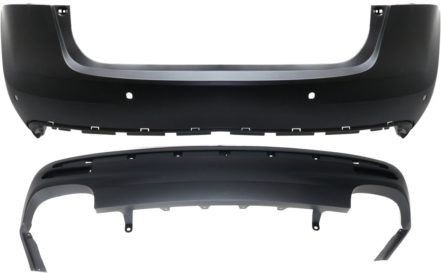 Rear, Upper and Lower Upper - Primed, Lower - Textured Bumper Cover