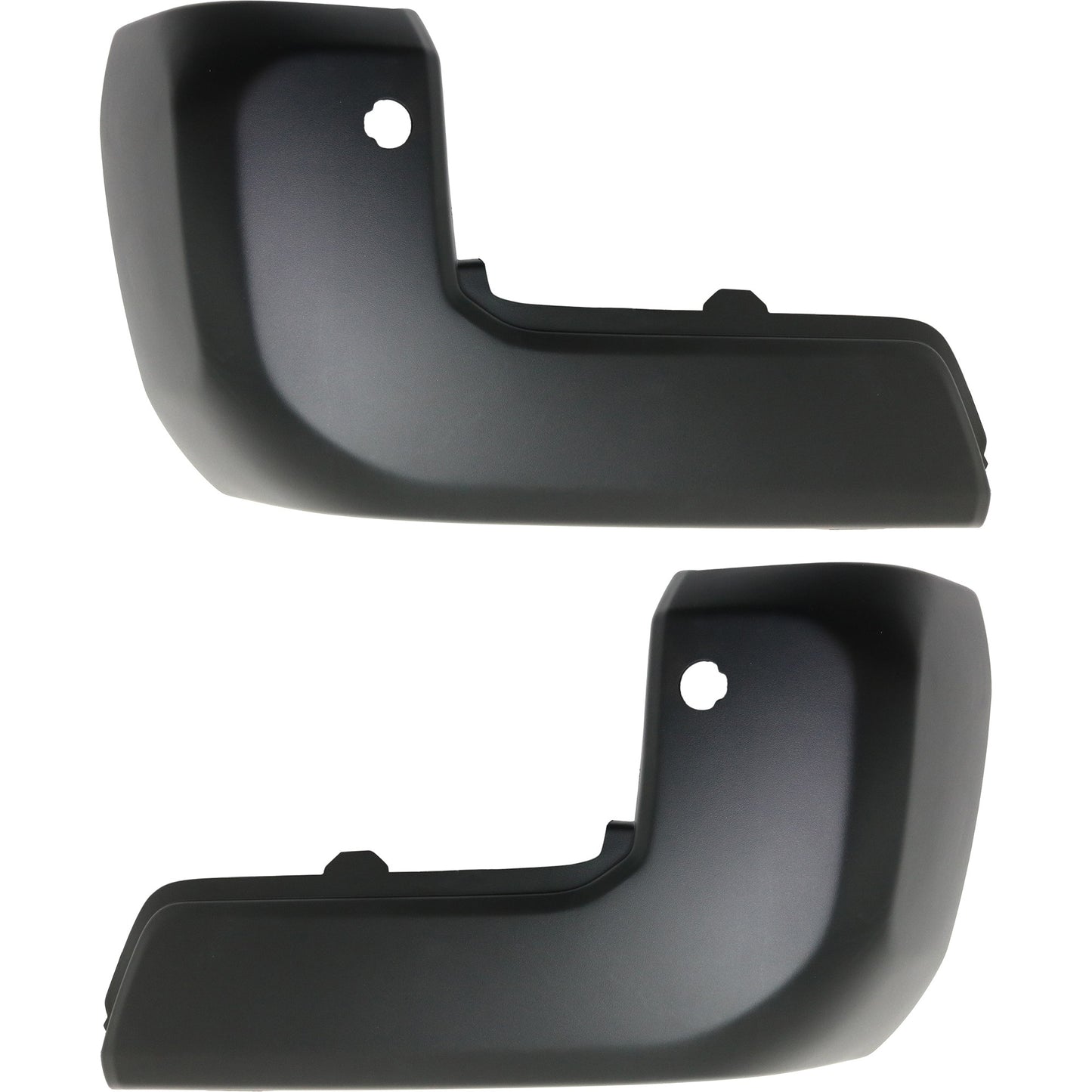 Rear, Driver and Passenger Side Bumper End, Textured Plastic