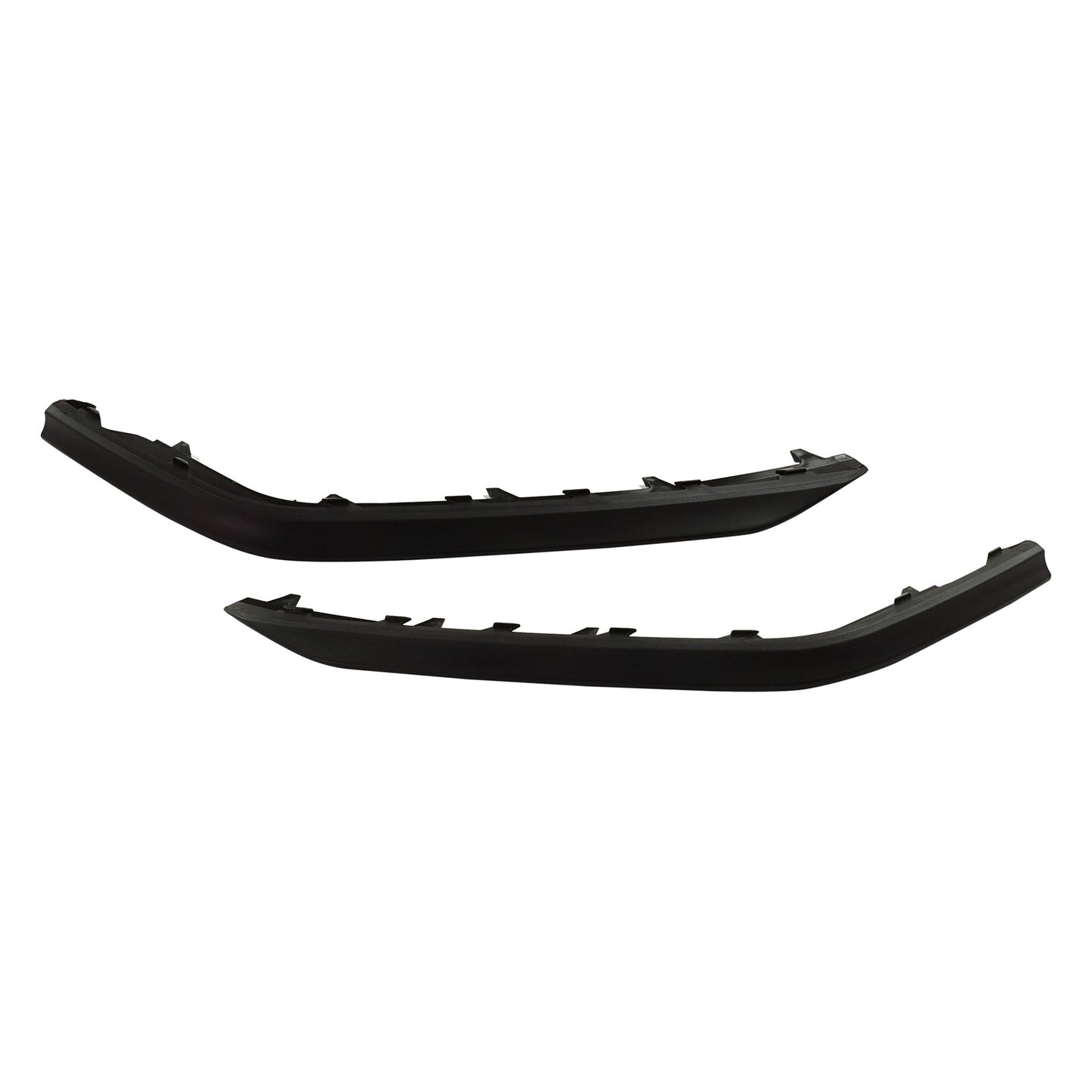 Front, Driver and Passenger Side, Outer Bumper Trims, Black