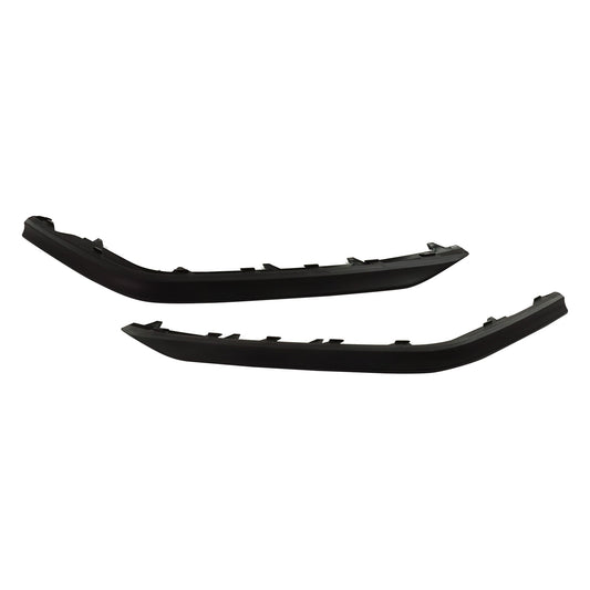 Front, Driver and Passenger Side, Outer Bumper Trims, Black