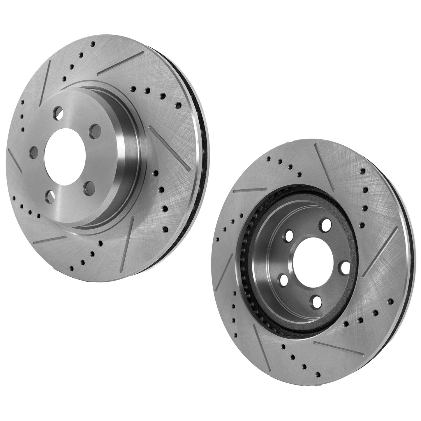 Front Brake Disc, Cross-drilled and Slotted, Vented, 5 Lugs, 12.6 in. Disc Diameter, 320mm Front Disc, For Models With Solid Rear Disc