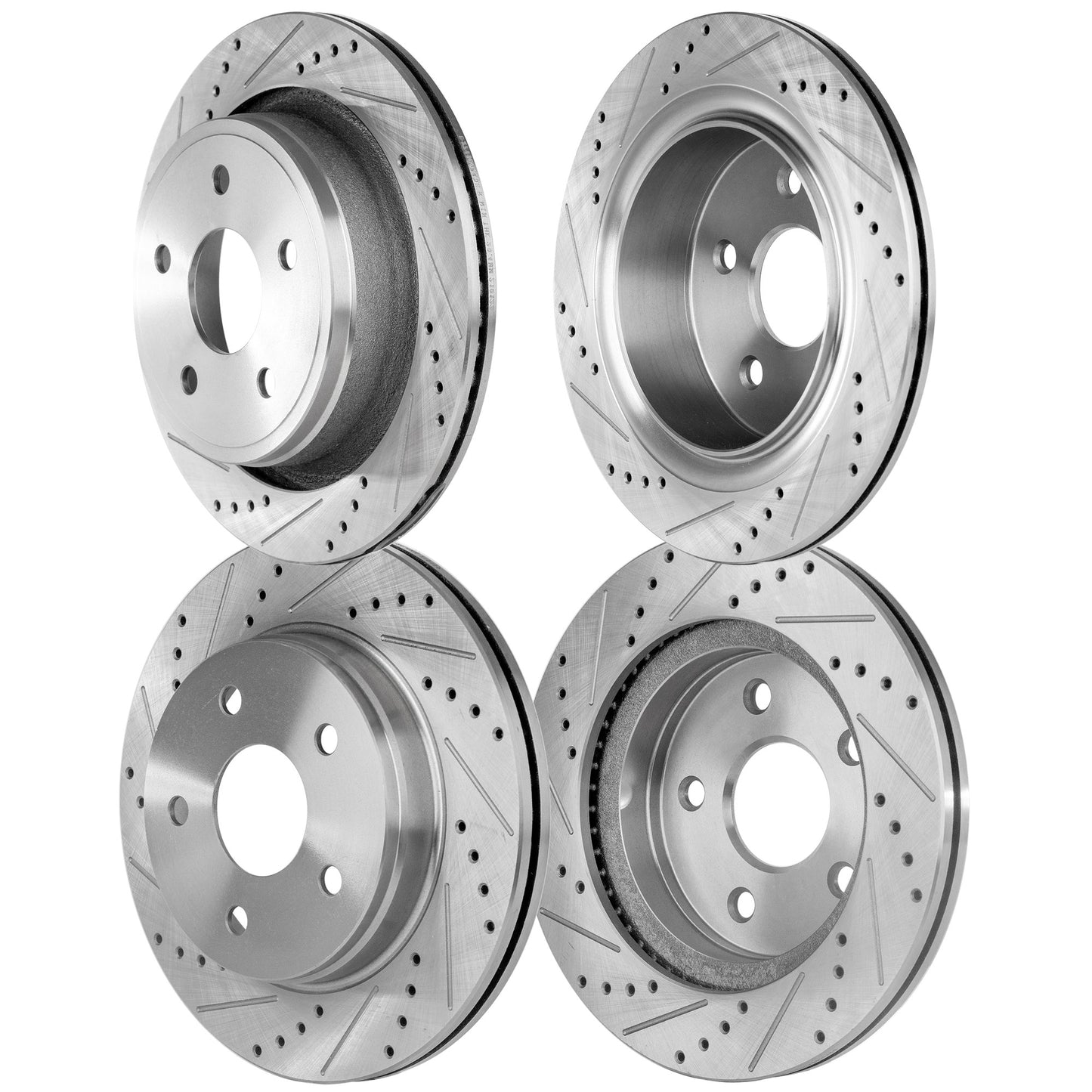 Front and Rear Brake Disc, Cross-drilled and Slotted, Vented, 5 Lugs, Front-335.79 mm/Rear-352.04 mm,, Pro-Line Series