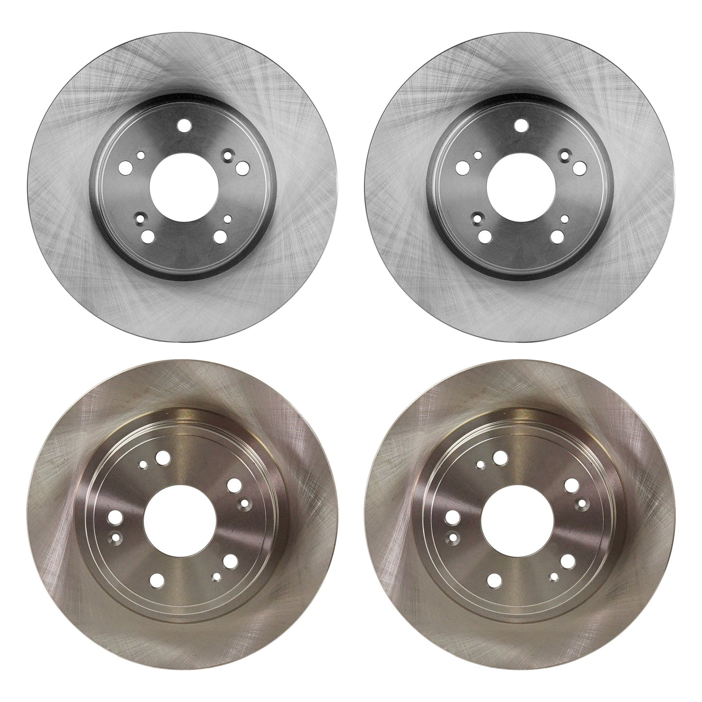 Front and Rear Brake Discs, 4-Wheel Set, Plain Surface, Vented - Front, Solid - Rear, 5 Lugs, Pro-Line Series