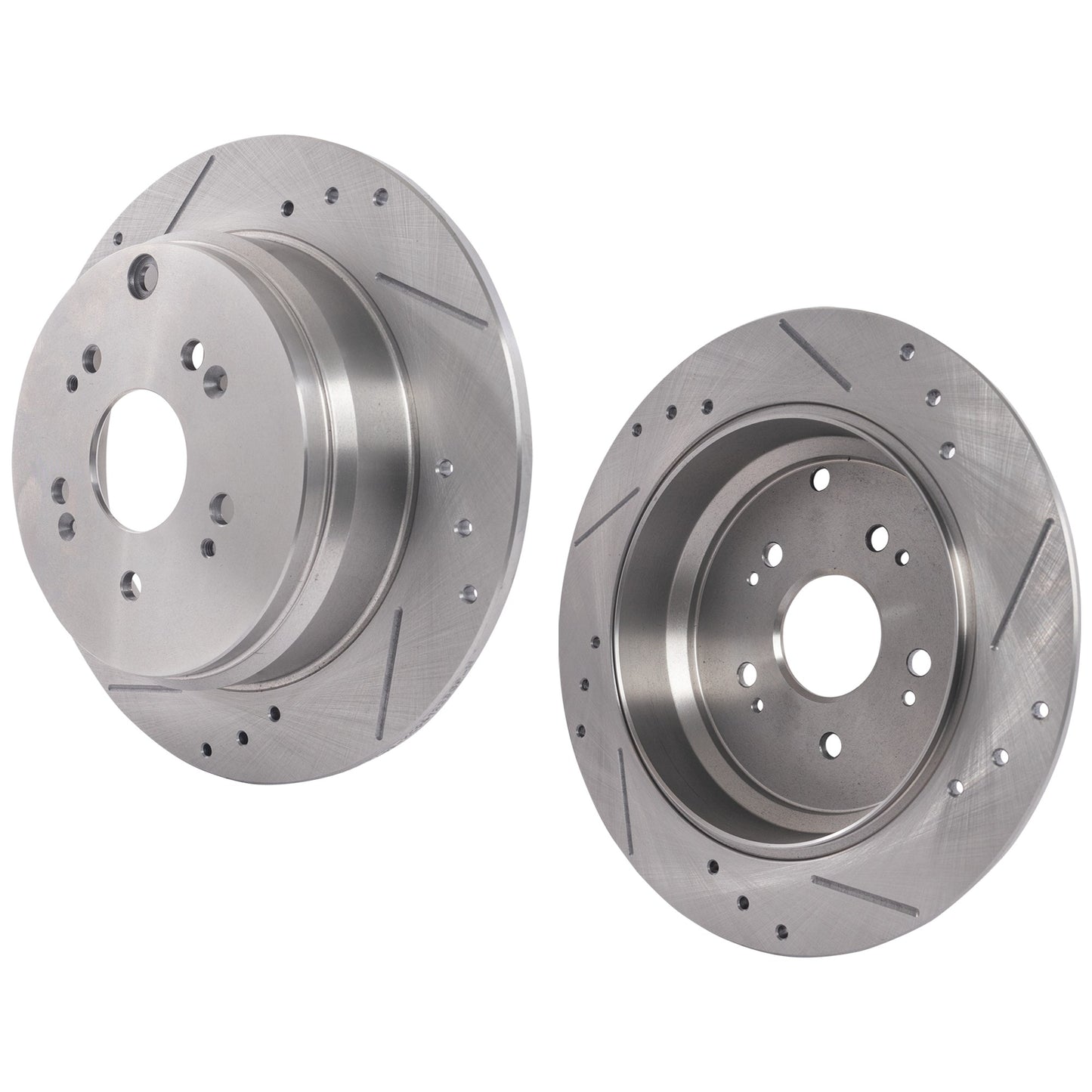 Rear Brake Disc, Cross-drilled and Slotted, Solid, 5 Lugs, Pro-Line Series