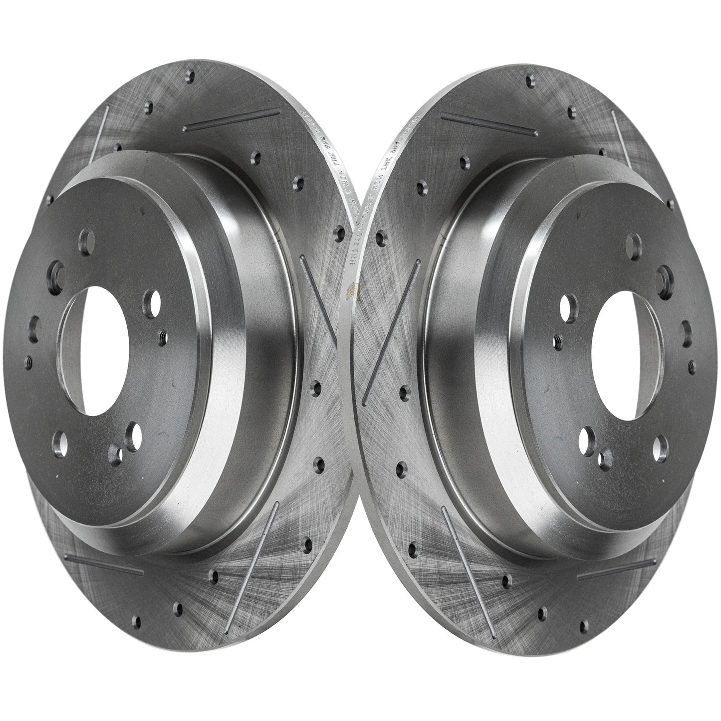 Rear Brake Disc, Cross-drilled and Slotted, Solid, 5 Lugs, Pro-Line Series