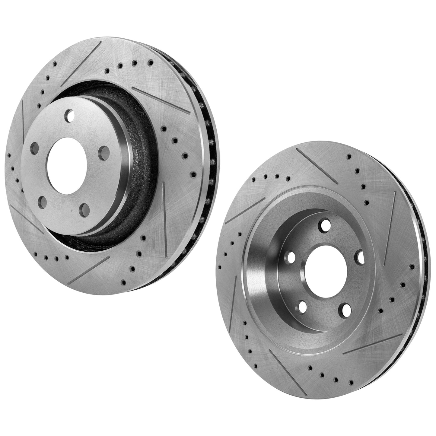 Front Brake Disc, Cross-drilled and Slotted, Vented, 5 Lugs, Pro-Line Series