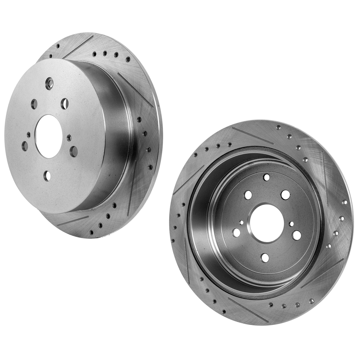 Rear Brake Disc, Cross-drilled and Slotted, Solid, 5 Lugs, Pro-Line Series