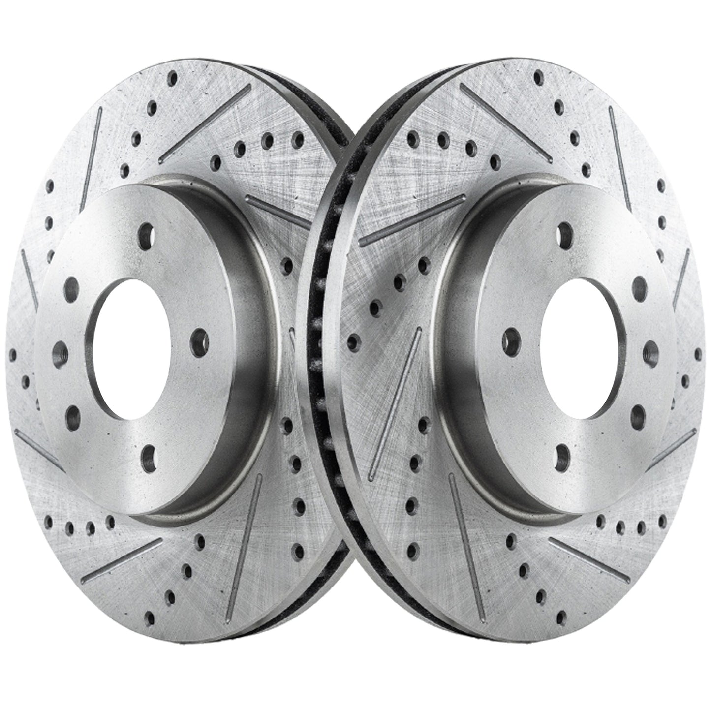 Front Brake Disc, Cross-drilled and Slotted, Vented, 5 Lugs, Pro-Line Series