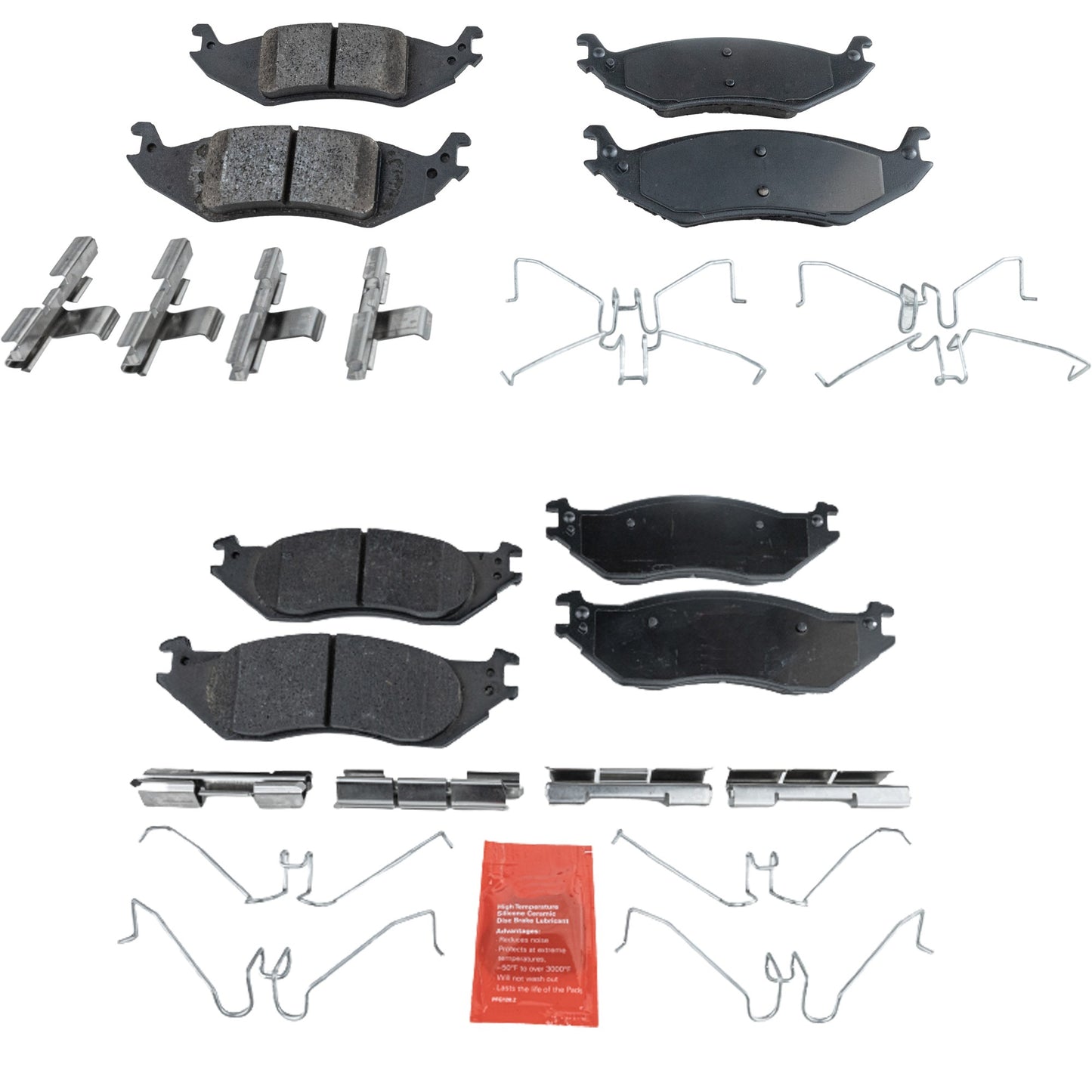 Комплект передних и задних тормозных колодок, полуметаллический, серия Pro-Line