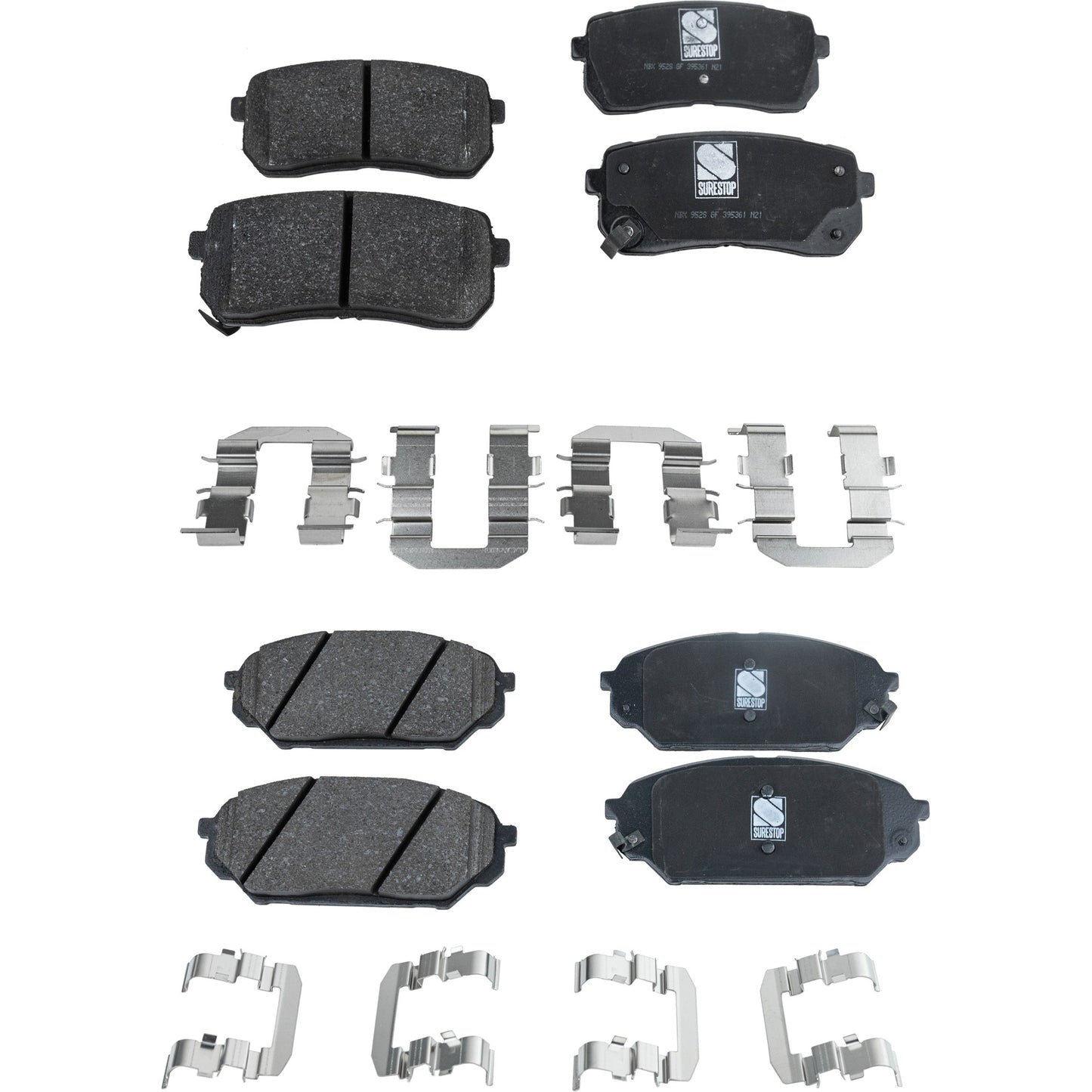 Комплекты передних и задних тормозных колодок, органические, серия Pro-Line