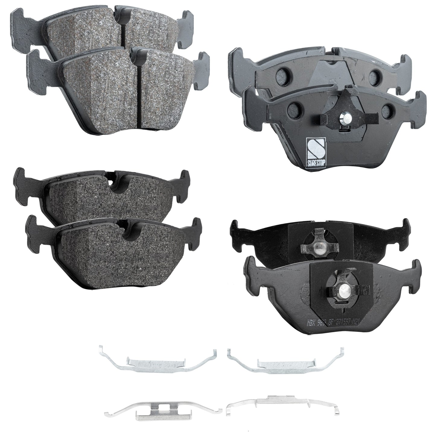 Front and Rear Pro-Line Series Front-Organic/Rear-Semi-Metallic Brake Pad Set