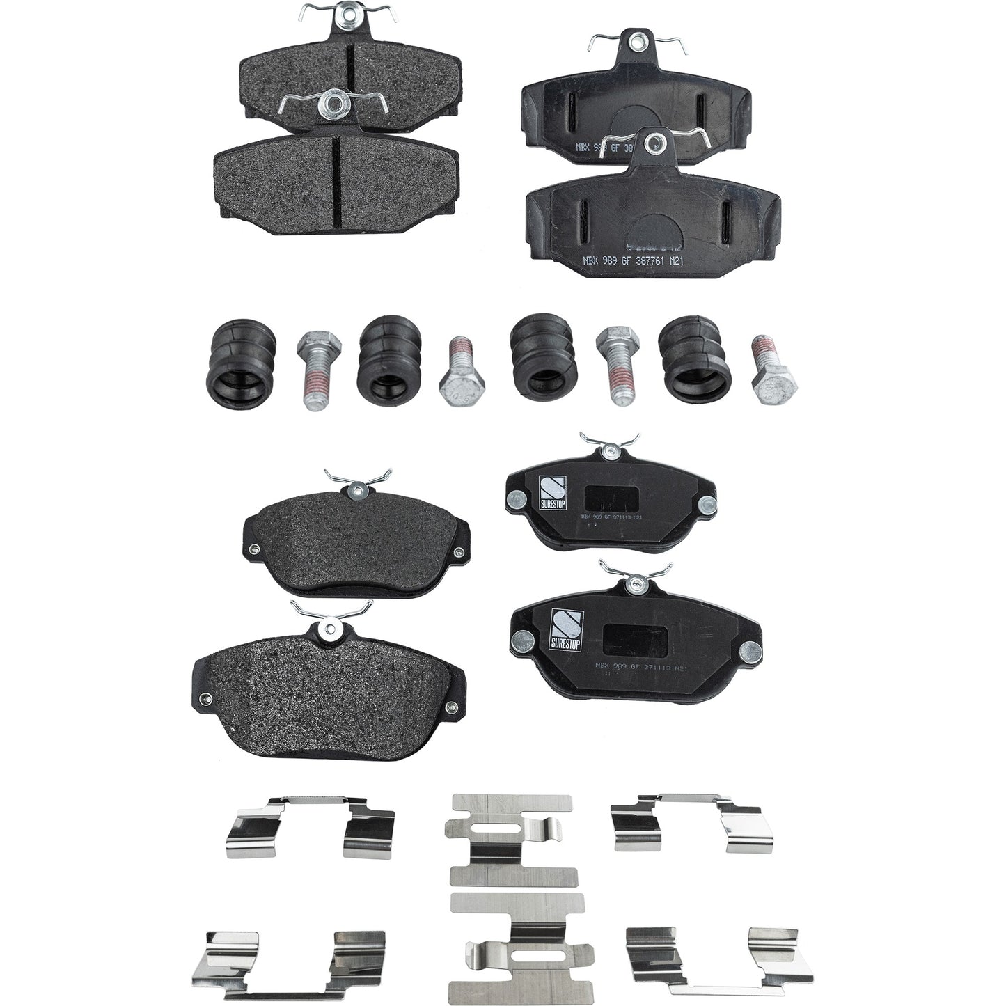 Front and Rear Brake Pad Set, Semi-Metallic, Pro-Line Series
