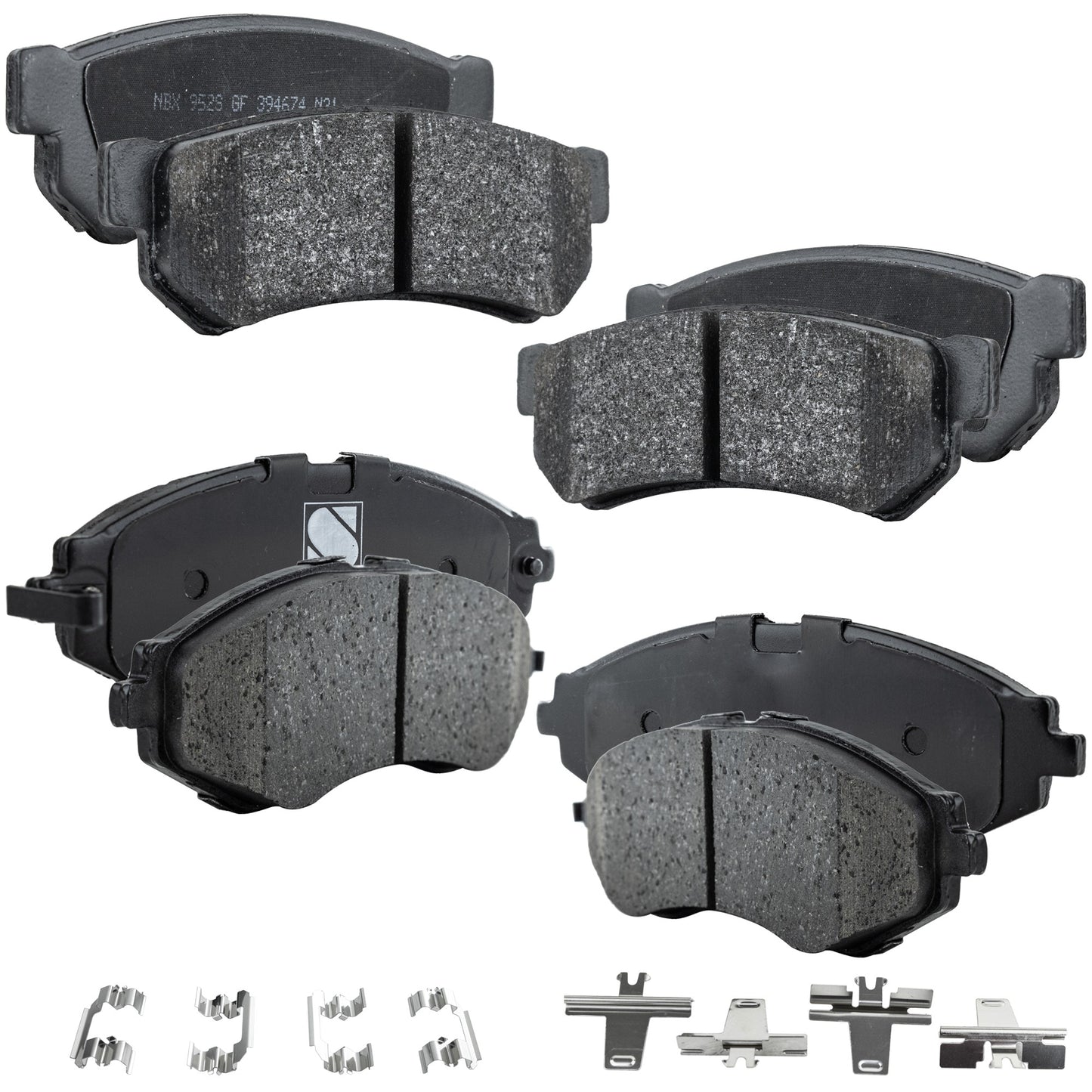 Front and Rear Brake Pad Sets, Ceramic - Front; Organic - Rear, Pro-Line Series