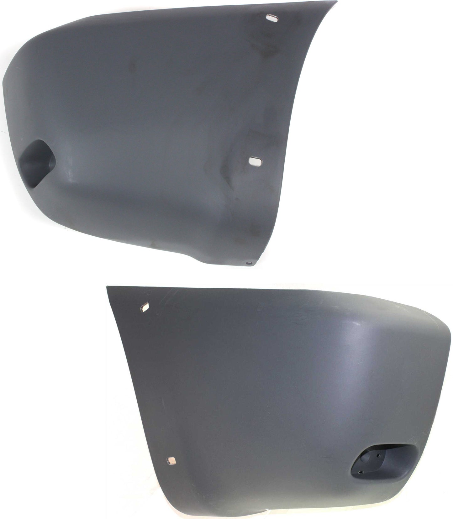 Rear, Driver and Passenger Side Bumper End, Textured Plastic
