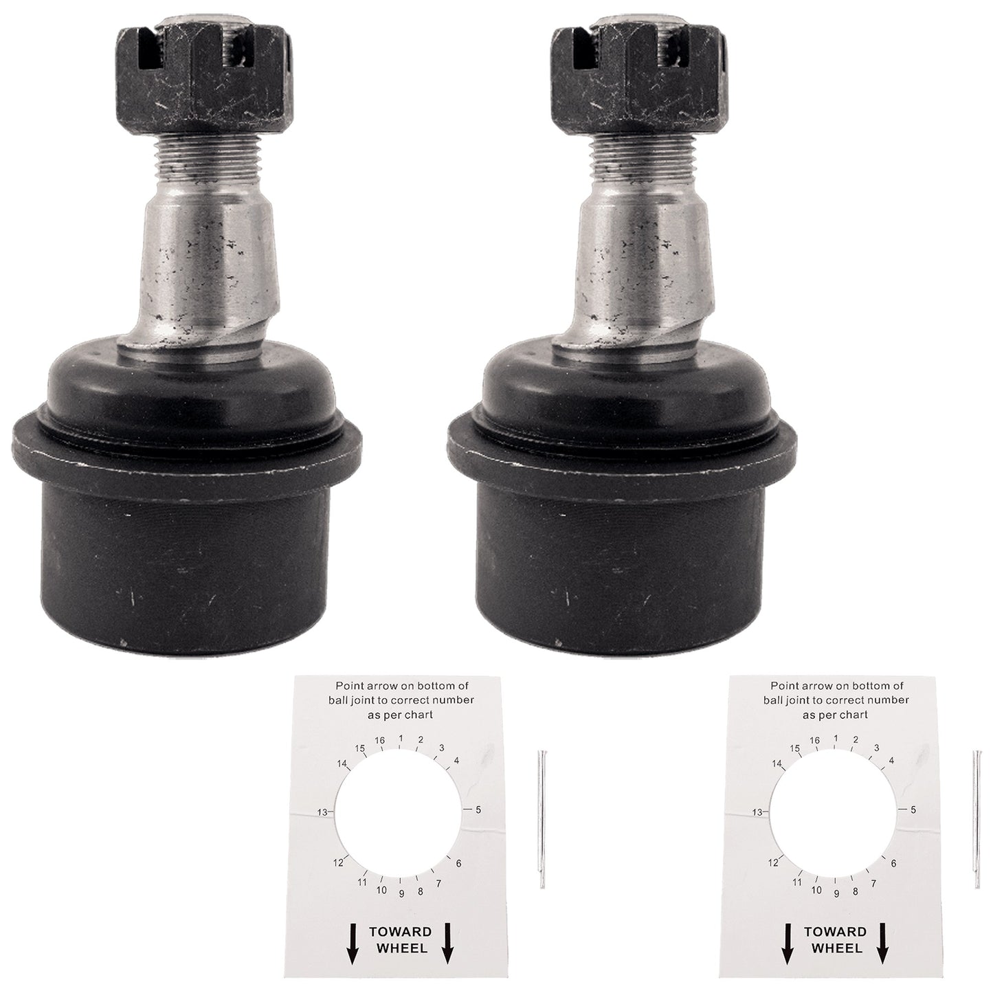 Front, Driver and Passenger Side, Lower Ball Joints