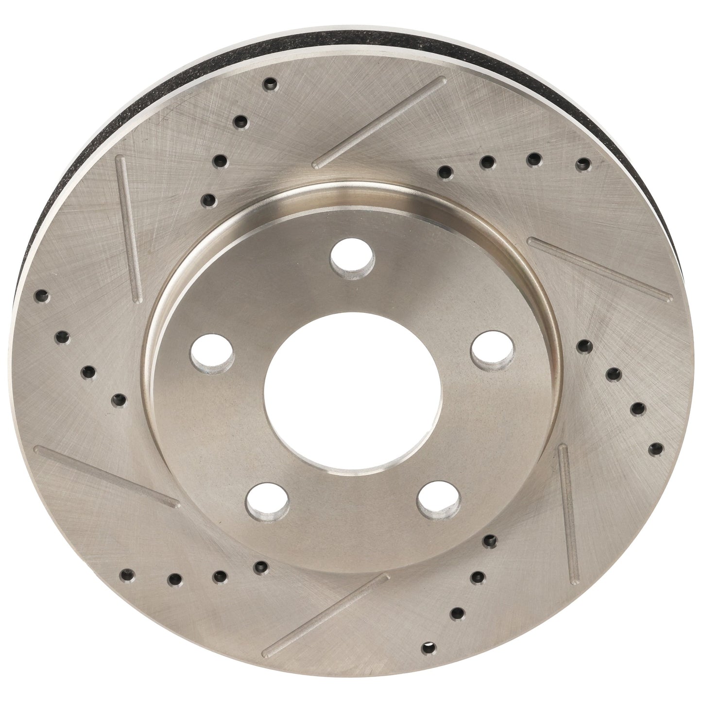 Front, Driver or Passenger Side Brake Disc, Cross-drilled and Slotted, Vented, 5 Lugs, 10.94 in. Disc Diameter, Pro-Line Series
