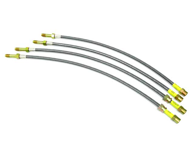Комплект тормозных шлангов PLB E46-DC со стальной оплеткой и прозрачной защитной оболочкой — заменяет оригинальный номер 88 5522 956