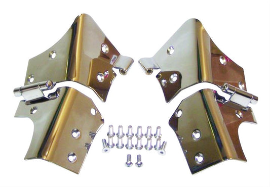 RT34066 Windshield Hinges - Stainless, Stainless Steel, Direct Fit, Set of 2