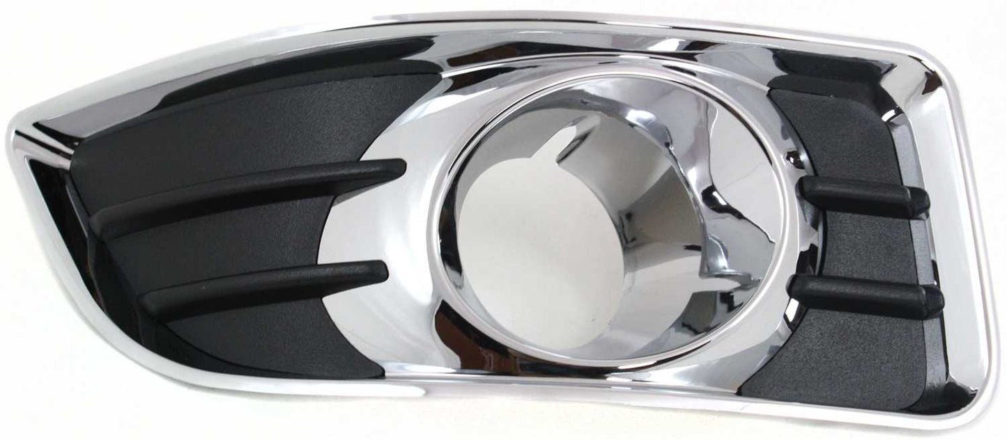 Front, Passenger Side Fog Light Trim, Black and Chrome