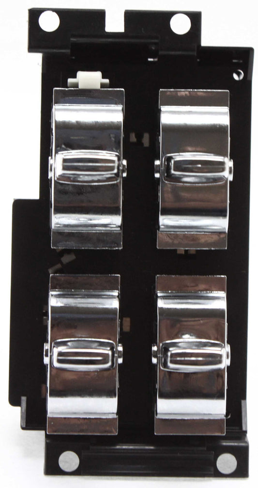 Front, Driver Side Window Switch, Chrome, 4-Button