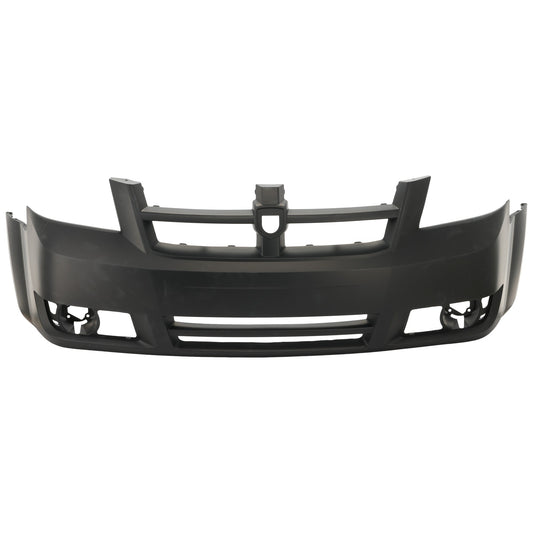 Front Primed Bumper Cover, With Headlight Washer Holes, Without Parking Aid Sensor Holes, Without Fog Light Cover, With Emblem Holes