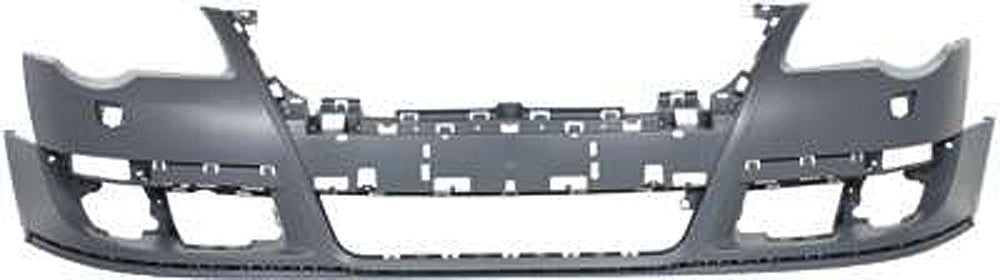 Front Primed Bumper Cover, Without Parking Aid Sensor Holes and Park Assist, With Headlight Washer Holes