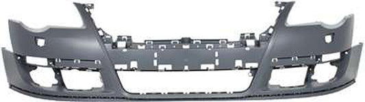 Front Primed Bumper Cover, Without Parking Aid Sensor Holes and Park Assist, With Headlight Washer Holes