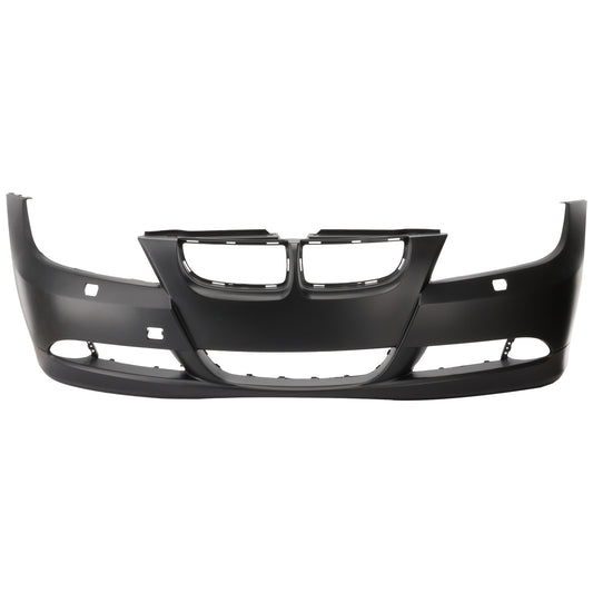 Front Primed Bumper Cover, Base Model, Sedan/Wagon, With Fog Light Holes, Without Park Distance Control Holes, With Headlight Washer Holes