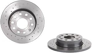08.9488.1X Rear Brake Disc, Cross-Drilled, Solid, 5 Lugs, 260 mm, Xtra Series