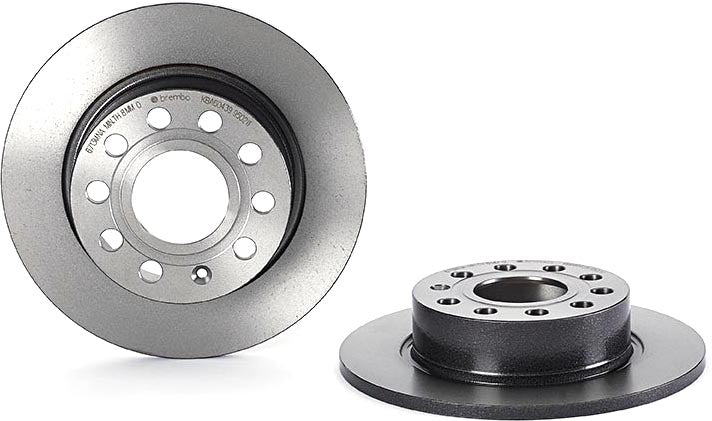 08.9502.11 Rear, Driver or Passenger Side Brake Disc, Plain Surface, Solid, 5 Lugs, 255 mm, Premium UV Coated Series